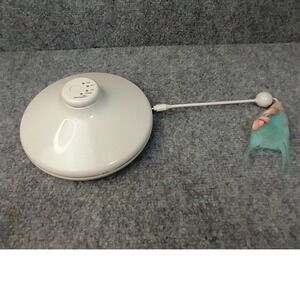 SmartyKat Skitter Spin Electronic Motion Cat Toy One Size White Teal Interactive